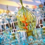 Table setup at a wedding