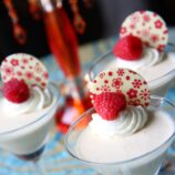 raspberry mousse in martini glass
