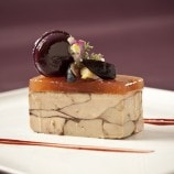 Foie Gras Terrine with Mission Fig Macaron and Madeira Jelly